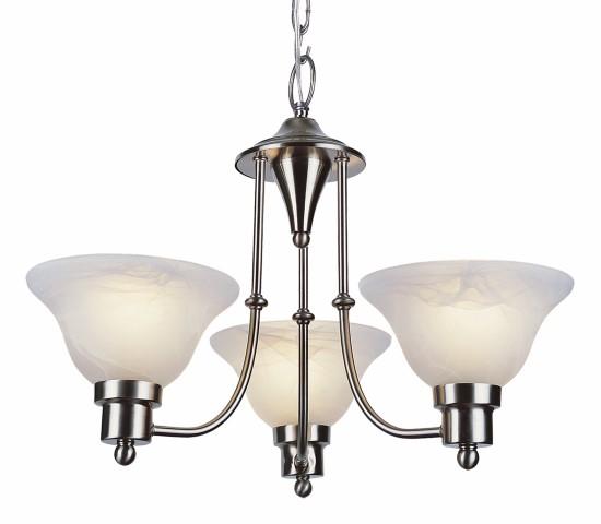 3LT CHANDELIER-MARBLEIZED GLAS